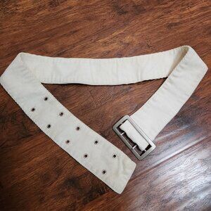 white vintage corduroy hipster belt